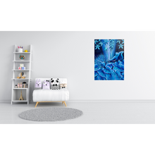 Load image into Gallery viewer, Blue elephant and lion in a mystical Singapore forest with flora