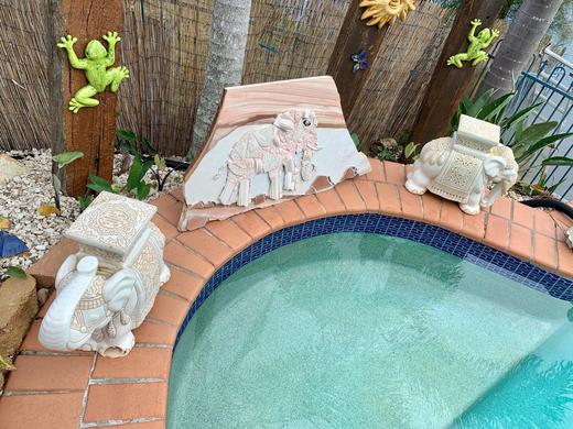 Elephant Decorative Tile Mosaic on Sandstone