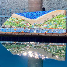 Load image into Gallery viewer, Mosaic artwork of Amalfi, Italy, by a pool
